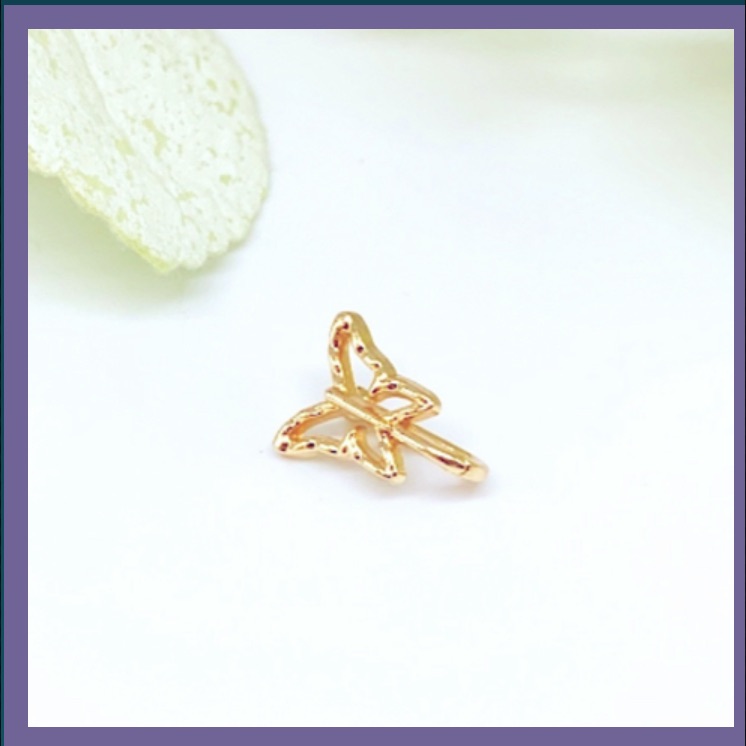 Gold Nose Cuff Butterfly Nose Ring Clip Slide Butterfly Gold Nose Cuff Butterfly Nose Ring Clip Slide Butterfly